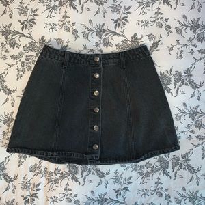 Faded Black High Waisted Skirt